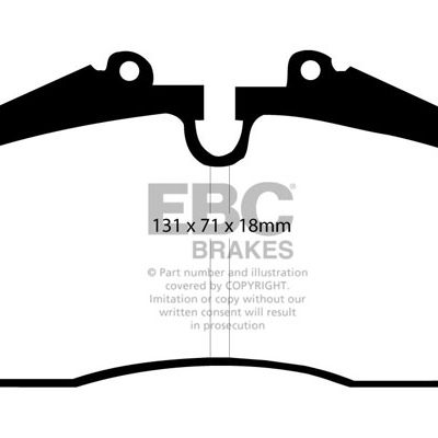 PORSCHE 911 (964) 3.3 Turbo 90-93 EBC Redstuff Ceramic LOW DUST Brake Pads