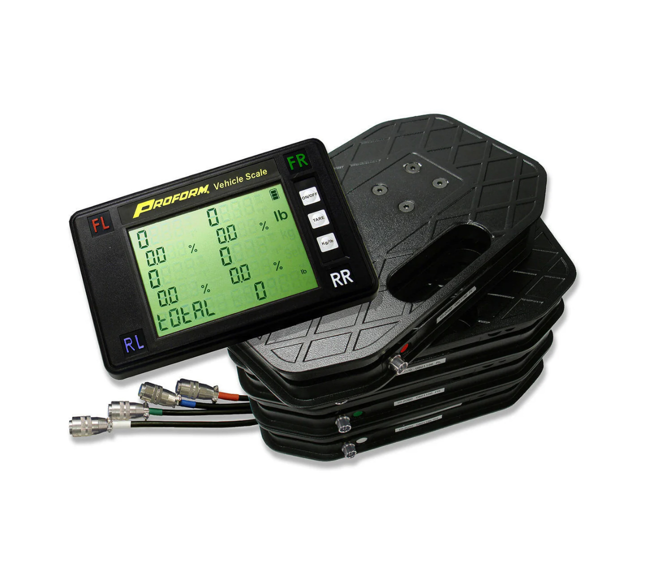 Vehicle Scale System 5,000LB 2250kg Capacity 1,250LB Per Pad Rating 20 Foot Cables Includes 4 Pads Proform